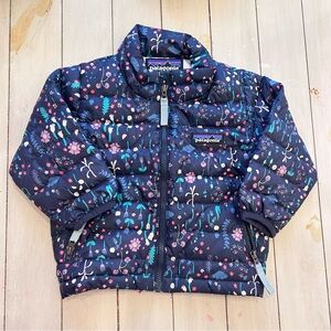 Patagonia Kids' Puffer Jacket - Navy with Floral Print